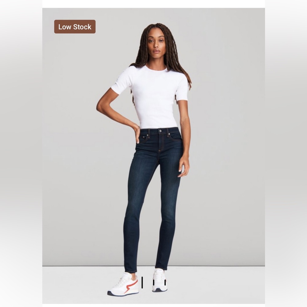 rag & bone women’s jean mid-rise skinny denim blue jean, size: 27